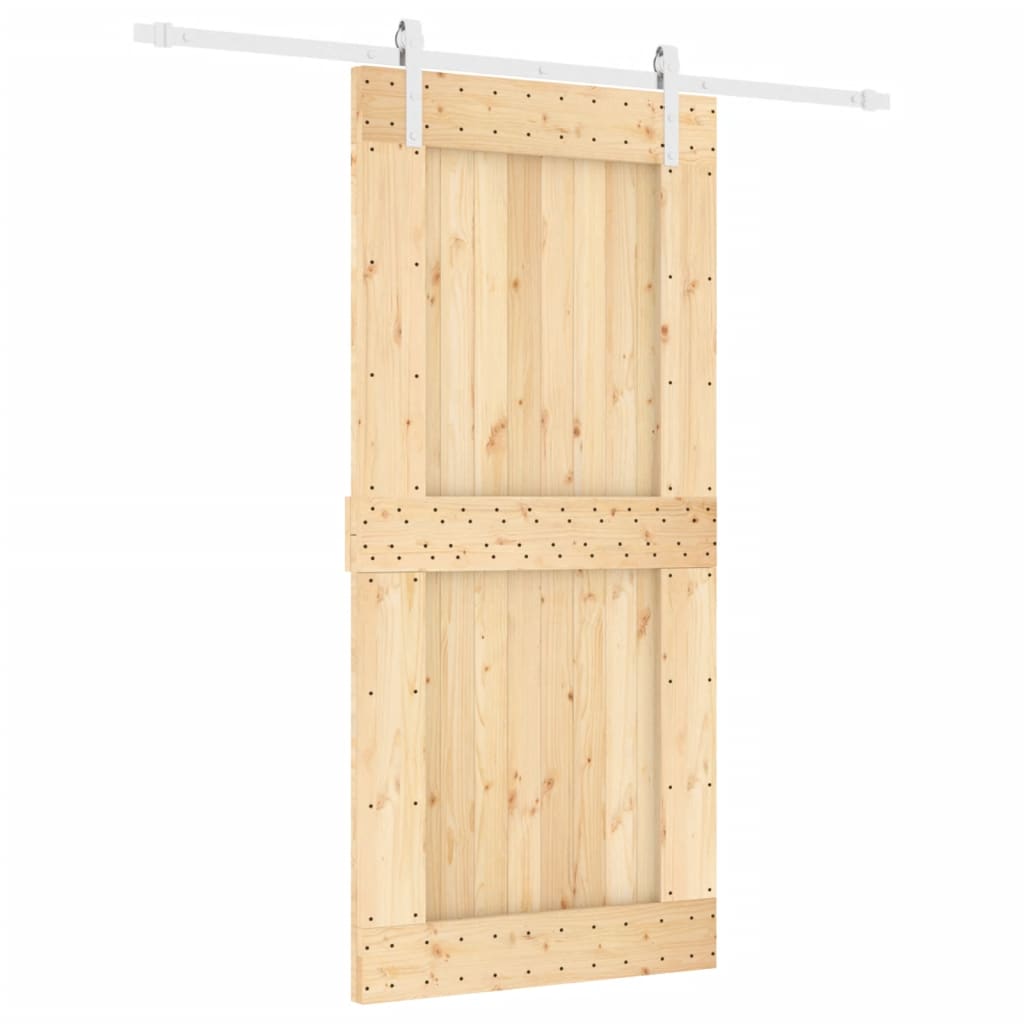 VidaXL Schiebetür mit Beschlägen 95x210 cm massives Kiefernholz