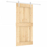 VidaXL Schiebetür mit Beschlägen 95x210 cm massives Kiefernholz