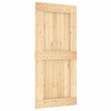 VidaXL Schiebetür mit Beschlägen 95x210 cm massives Kiefernholz