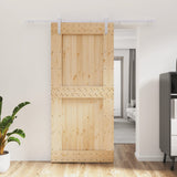 VidaXL Schiebetür mit Beschlägen 95x210 cm massives Kiefernholz