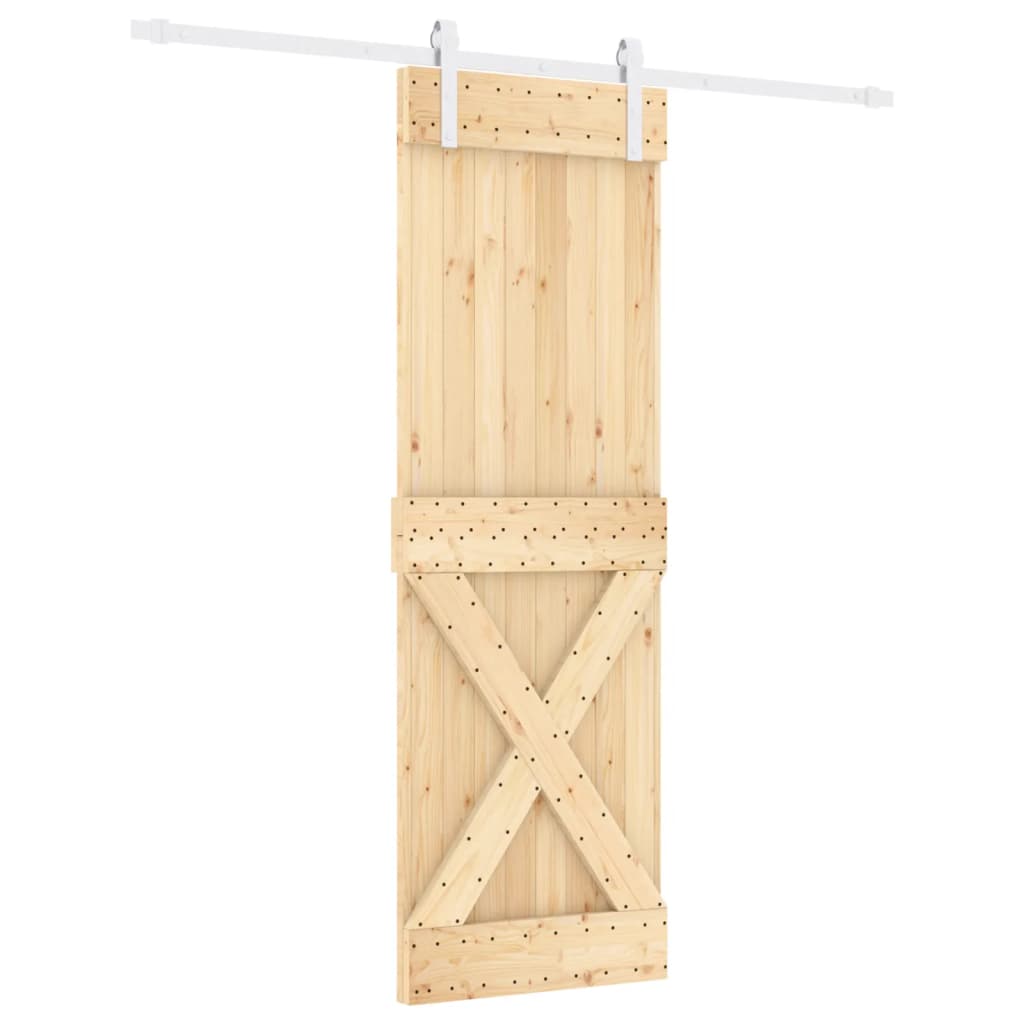 VidaXL Schiebetür mit Beschlägen 70x210 cm massives Kiefernholz