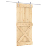 VidaXL Schiebetür mit Beschlägen 90x210 cm massives Kiefernholz