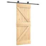 VidaXL Schiebetür mit Beschlägen 70x210 cm massives Kiefernholz