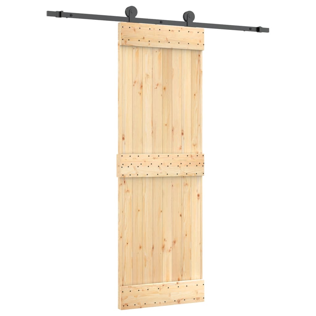 VidaXL Schiebetür mit Beschlägen 70x210 cm massives Kiefernholz