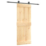 VidaXL Schiebetür mit Beschlägen 80x210 cm massives Kiefernholz