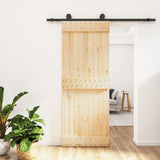 VidaXL Schiebetür mit Beschlägen 80x210 cm massives Kiefernholz