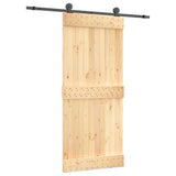 VidaXL Schiebetür mit Beschlägen 90x210 cm massives Kiefernholz