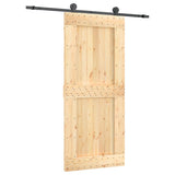 VidaXL Schiebetür mit Beschlägen 90x210 cm massives Kiefernholz