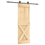 VidaXL Schiebetür mit Beschlägen 70x210 cm massives Kiefernholz