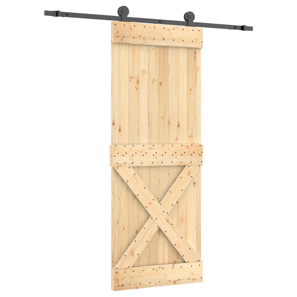 VidaXL Schiebetür mit Beschlägen 80x210 cm massives Kiefernholz