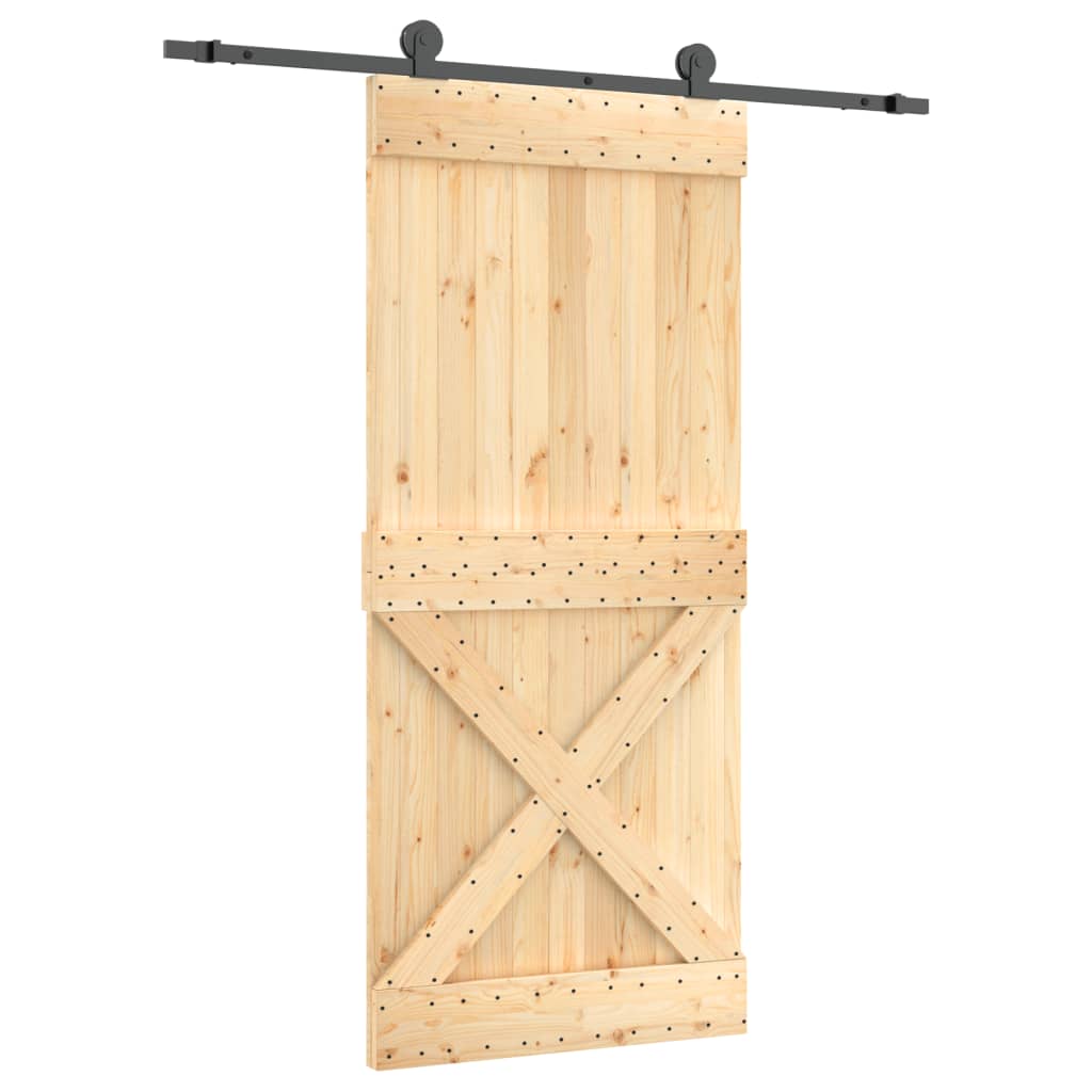VidaXL Schiebetür mit Beschlägen 90x210 cm massives Kiefernholz