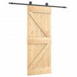 VidaXL Schiebetür mit Beschlägen 70x210 cm massives Kiefernholz