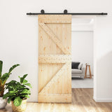 VidaXL Schiebetür mit Beschlägen 70x210 cm massives Kiefernholz