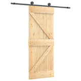 VidaXL Schiebetür mit Beschlägen 85x210 cm massives Kiefernholz