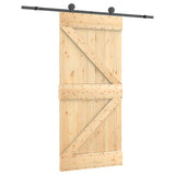 VidaXL Schiebetür mit Beschlägen 95x210 cm massives Kiefernholz