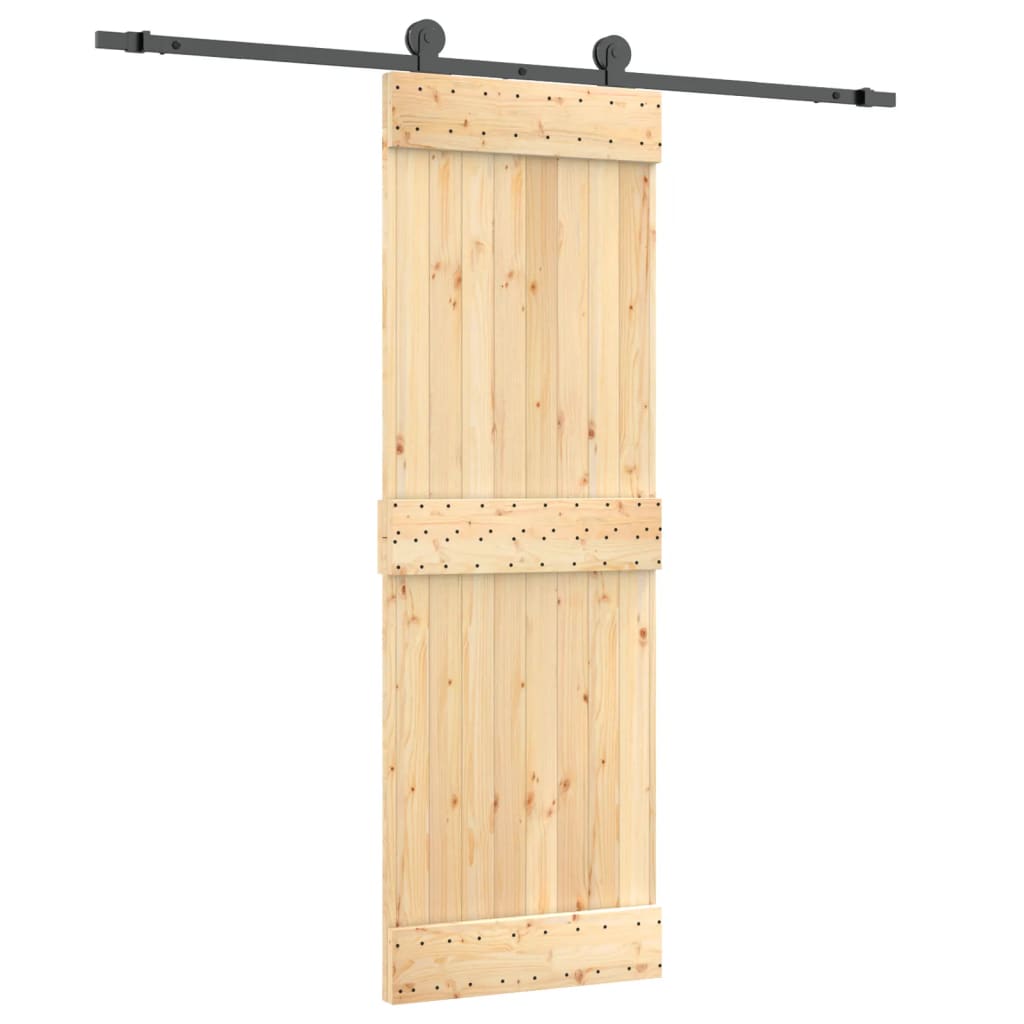 VidaXL Schiebetür mit Beschlägen 70x210 cm massives Kiefernholz