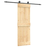 VidaXL Schiebetür mit Beschlägen 70x210 cm massives Kiefernholz