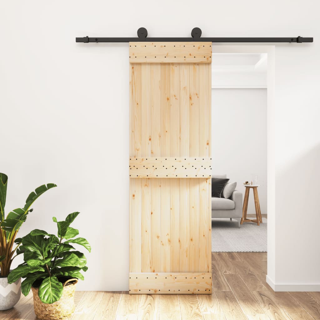 VidaXL Schiebetür mit Beschlägen 70x210 cm massives Kiefernholz