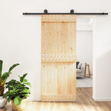 VidaXL Schiebetür mit Beschlägen 85x210 cm massives Kiefernholz