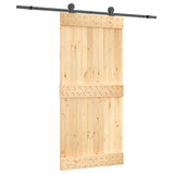 VidaXL Schiebetür mit Beschlägen 95x210 cm massives Kiefernholz