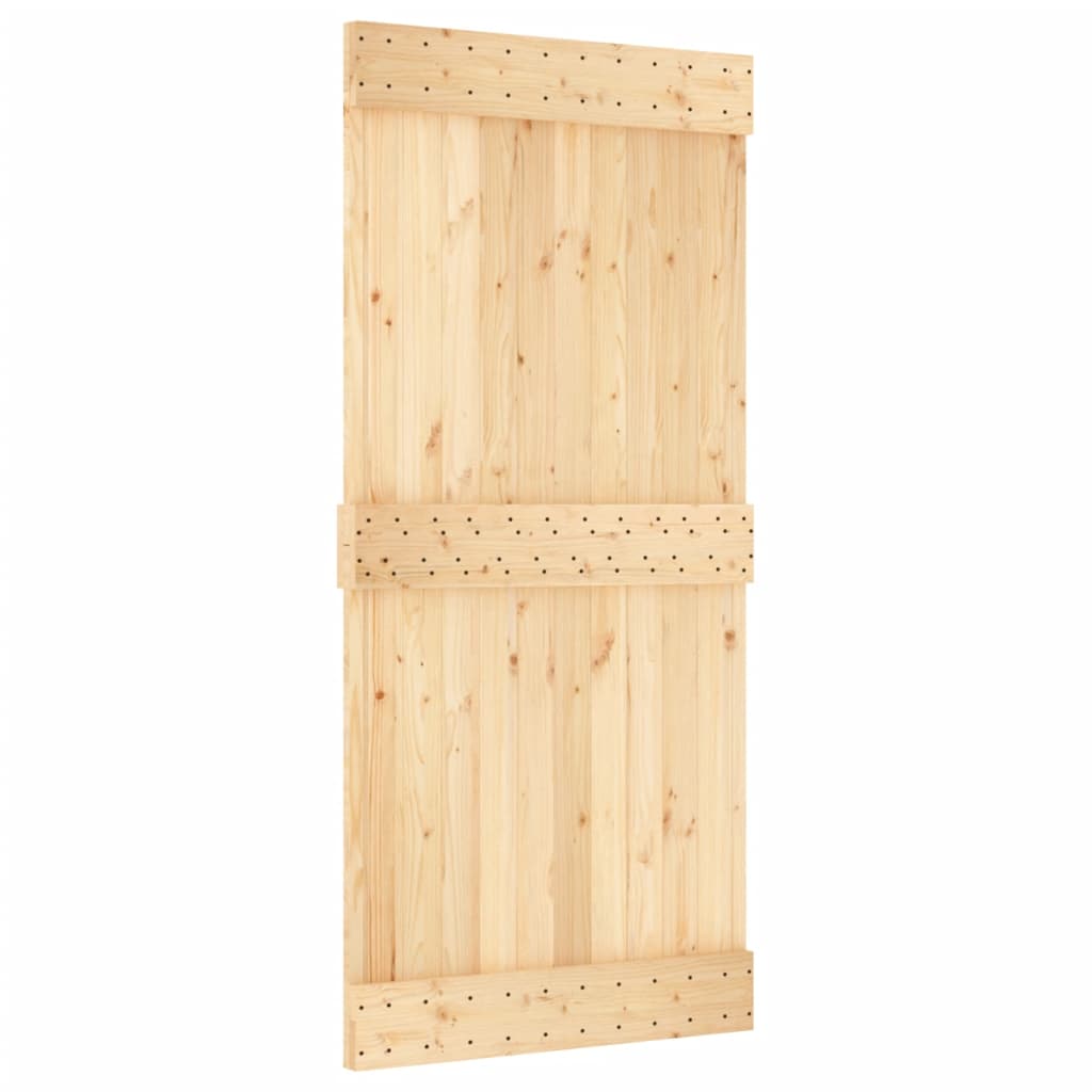 VidaXL Schiebetür mit Beschlägen 95x210 cm massives Kiefernholz