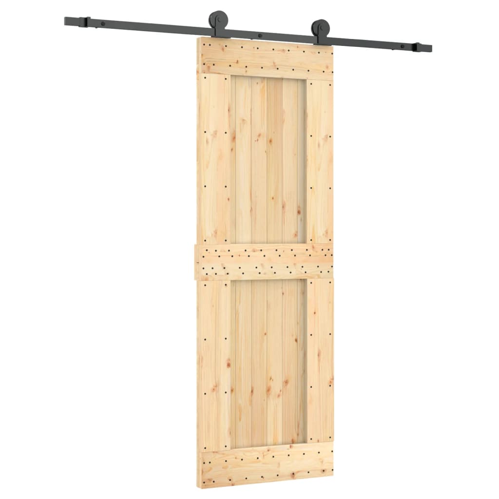VidaXL Schiebetür mit Beschlägen 70x210 cm massives Kiefernholz