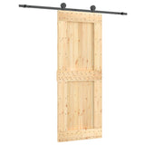 VidaXL Schiebetür mit Beschlägen 80x210 cm massives Kiefernholz