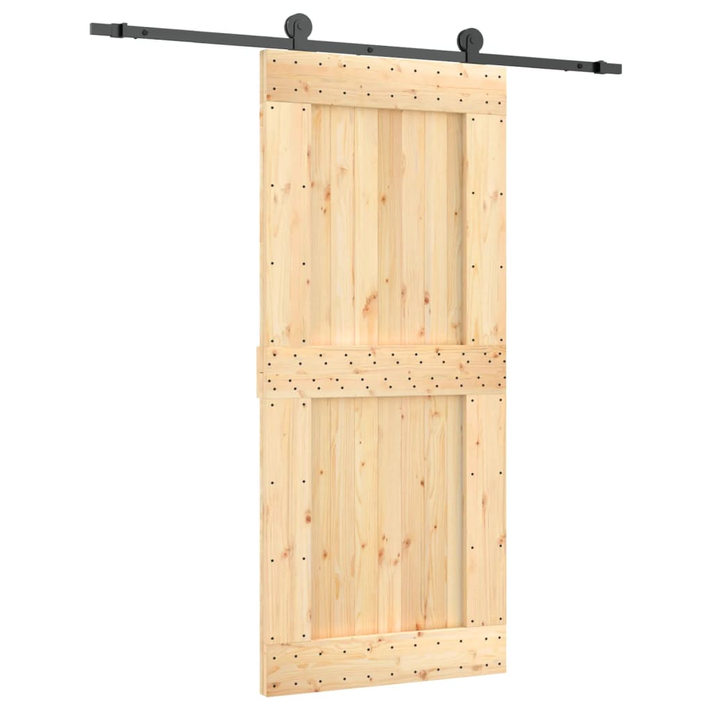 VidaXL Schiebetür mit Beschlägen 90x210 cm massives Kiefernholz
