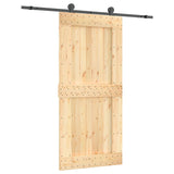 VidaXL Schiebetür mit Beschlägen 95x210 cm massives Kiefernholz