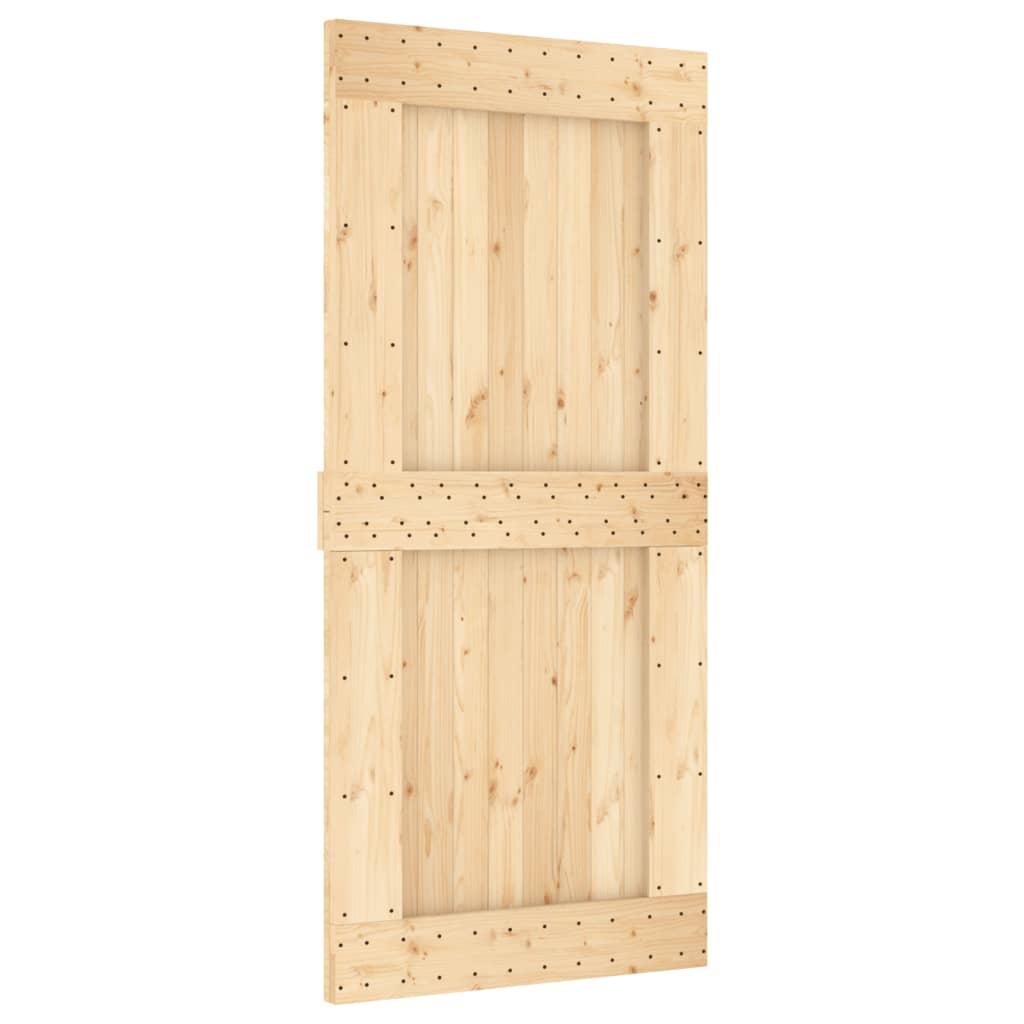 VidaXL Schiebetür mit Beschlägen 95x210 cm massives Kiefernholz