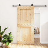 VidaXL Schiebetür mit Beschlägen 95x210 cm massives Kiefernholz