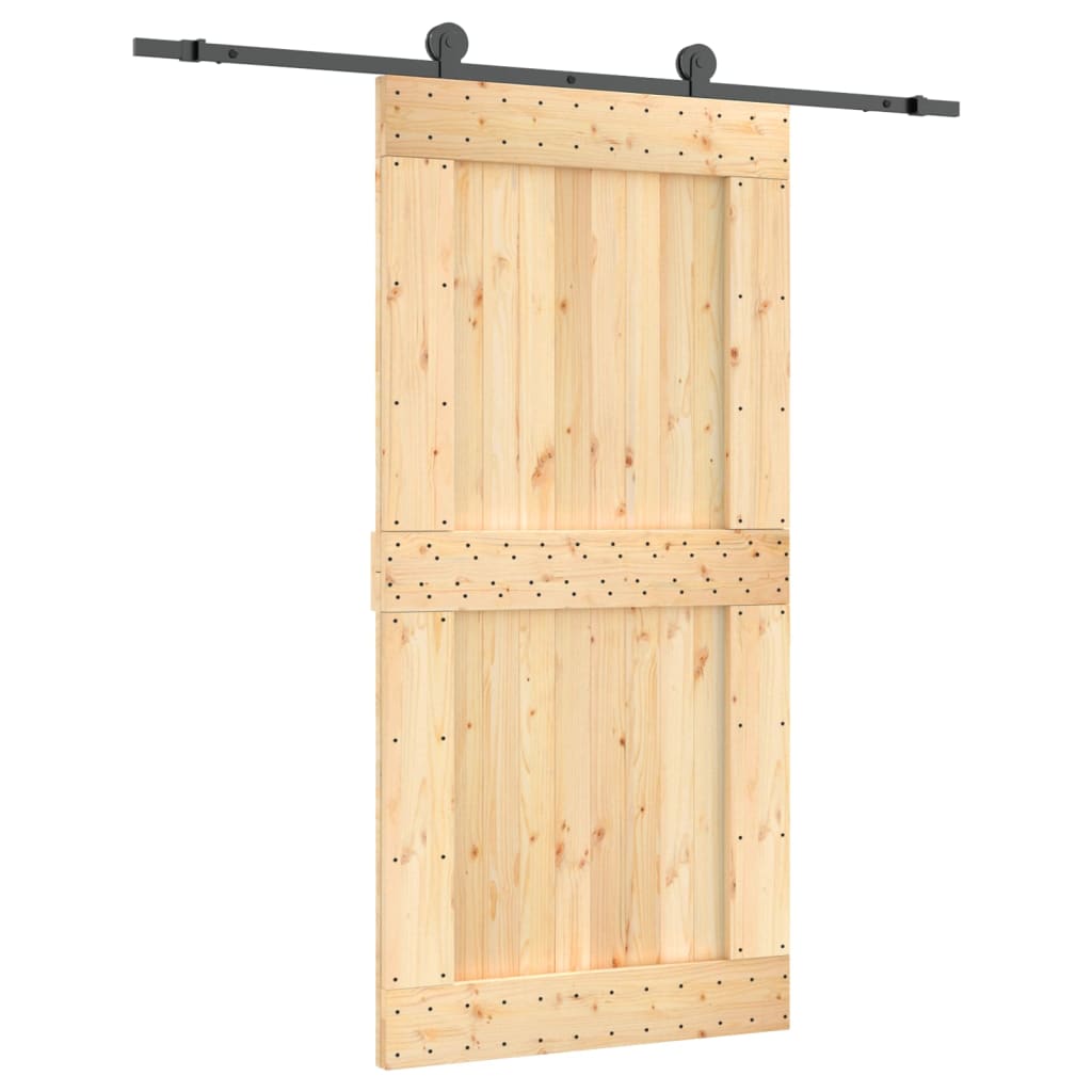 VidaXL Schiebetür mit Beschlägen 100x210 cm massives Kiefernholz
