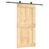 VidaXL Schiebetür mit Beschlägen 100x210 cm massives Kiefernholz