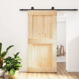VidaXL Schiebetür mit Beschlägen 100x210 cm massives Kiefernholz