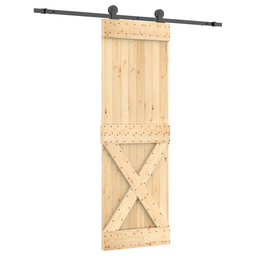 VidaXL Schiebetür mit Beschlägen 70x210 cm massives Kiefernholz