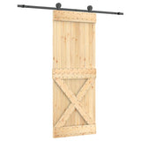 VidaXL Schiebetür mit Beschlägen 80x210 cm massives Kiefernholz