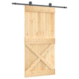 VidaXL Schiebetür mit Beschlägen 100x210 cm massives Kiefernholz