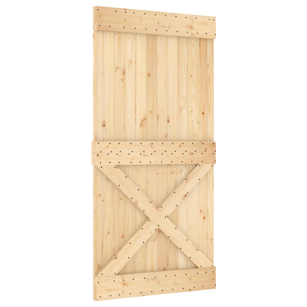 VidaXL Schiebetür mit Beschlägen 100x210 cm massives Kiefernholz