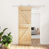 VidaXL Schiebetür mit Beschlägen 70x210 cm massives Kiefernholz