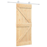 VidaXL Schiebetür mit Beschlägen 85x210 cm massives Kiefernholz