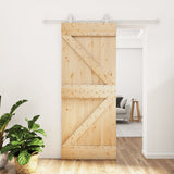 VidaXL Schiebetür mit Beschlägen 85x210 cm massives Kiefernholz
