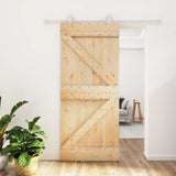 VidaXL Schiebetür mit Beschlägen 90x210 cm massives Kiefernholz