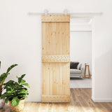 VidaXL Schiebetür mit Beschlägen 70x210 cm massives Kiefernholz