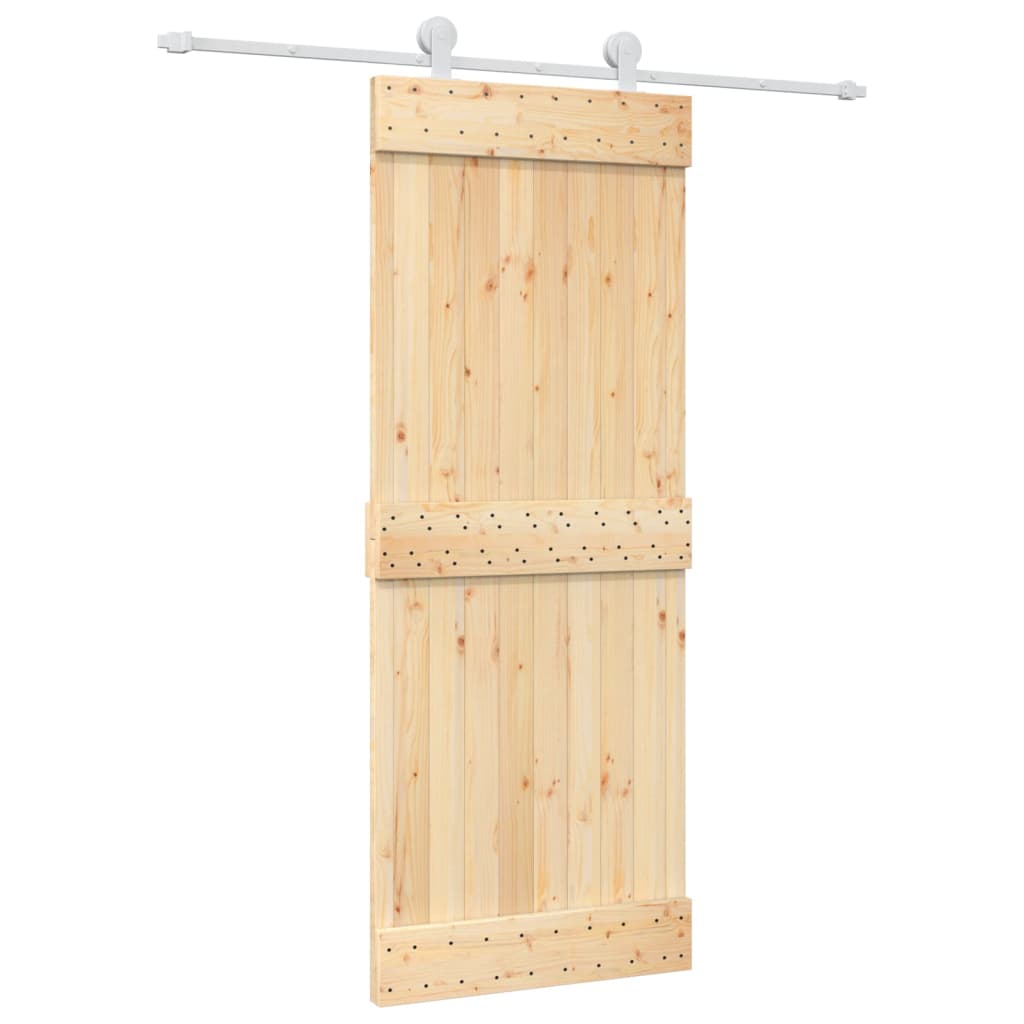 VidaXL Schiebetür mit Beschlägen 80x210 cm massives Kiefernholz