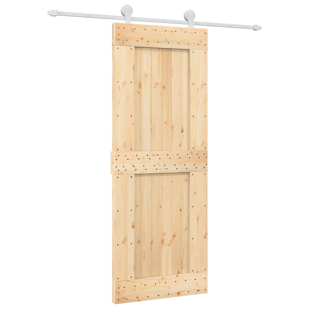 VidaXL Schiebetür mit Beschlägen 80x210 cm massives Kiefernholz