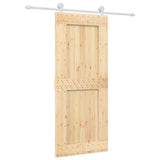 VidaXL Schiebetür mit Beschlägen 85x210 cm massives Kiefernholz