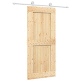 VidaXL Schiebetür mit Beschlägen 90x210 cm massives Kiefernholz