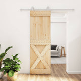 VidaXL Schiebetür mit Beschlägen 70x210 cm massives Kiefernholz