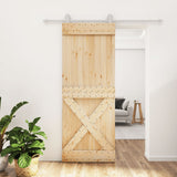 VidaXL Schiebetür mit Beschlägen 80x210 cm massives Kiefernholz