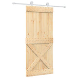 VidaXL Schiebetür mit Beschlägen 90x210 cm massives Kiefernholz